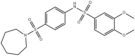 N-[4-(1-azepanylsulfonyl)phenyl]-3,4-dimethoxybenzenesulfonamide 구조식 이미지