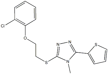 3-{[2-(2-chlorophenoxy)ethyl]sulfanyl}-4-methyl-5-(2-thienyl)-4H-1,2,4-triazole Structure