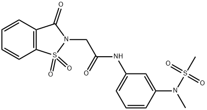 2-(1,1-dioxido-3-oxo-1,2-benzisothiazol-2(3H)-yl)-N-{3-[methyl(methylsulfonyl)amino]phenyl}acetamide Structure