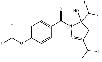 1-[4-(difluoromethoxy)benzoyl]-3,5-bis(difluoromethyl)-4,5-dihydro-1H-pyrazol-5-ol Structure