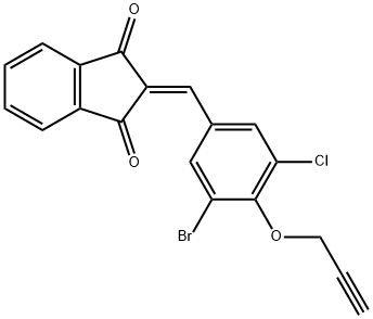 2-[3-bromo-5-chloro-4-(2-propynyloxy)benzylidene]-1H-indene-1,3(2H)-dione Structure