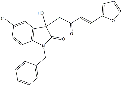 1-benzyl-5-chloro-3-[4-(2-furyl)-2-oxo-3-butenyl]-3-hydroxy-1,3-dihydro-2H-indol-2-one Structure