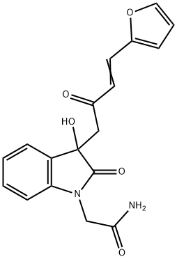 2-{3-[4-(2-furyl)-2-oxo-3-butenyl]-3-hydroxy-2-oxo-2,3-dihydro-1H-indol-1-yl}acetamide 구조식 이미지