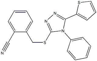 2-({[4-phenyl-5-(2-thienyl)-4H-1,2,4-triazol-3-yl]sulfanyl}methyl)benzonitrile 구조식 이미지