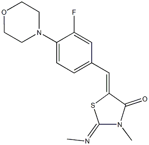 5-[3-fluoro-4-(4-morpholinyl)benzylidene]-3-methyl-2-(methylimino)-1,3-thiazolidin-4-one Structure