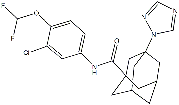 N-[3-chloro-4-(difluoromethoxy)phenyl]-3-(1H-1,2,4-triazol-1-yl)-1-adamantanecarboxamide 구조식 이미지