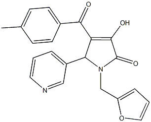 1-(2-furylmethyl)-3-hydroxy-4-(4-methylbenzoyl)-5-(3-pyridinyl)-1,5-dihydro-2H-pyrrol-2-one 구조식 이미지