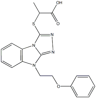 2-{[9-(2-phenoxyethyl)-9H-[1,2,4]triazolo[4,3-a]benzimidazol-3-yl]sulfanyl}propanoic acid Structure
