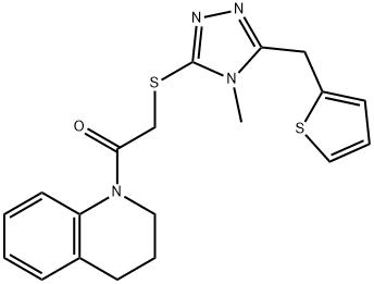 2-(3,4-dihydro-1(2H)-quinolinyl)-2-oxoethyl 4-methyl-5-(2-thienylmethyl)-4H-1,2,4-triazol-3-yl sulfide 구조식 이미지