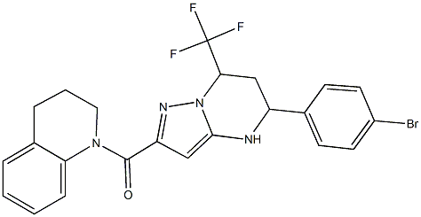 1-{[5-(4-bromophenyl)-7-(trifluoromethyl)-4,5,6,7-tetrahydropyrazolo[1,5-a]pyrimidin-2-yl]carbonyl}-1,2,3,4-tetrahydroquinoline 구조식 이미지