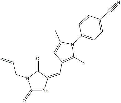 4-{3-[(1-allyl-2,5-dioxo-4-imidazolidinylidene)methyl]-2,5-dimethyl-1H-pyrrol-1-yl}benzonitrile Structure