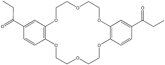 1-(14-propionyl-6,7,9,10,17,18,20,21-octahydrodibenzo[b,k][1,4,7,10,13,16]hexaoxacyclooctadecin-2-yl)-1-propanone Structure