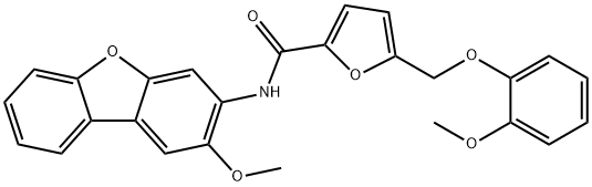 N-(2-methoxydibenzo[b,d]furan-3-yl)-5-[(2-methoxyphenoxy)methyl]-2-furamide 구조식 이미지