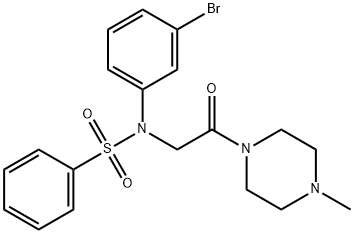 N-(3-bromophenyl)-N-[2-(4-methyl-1-piperazinyl)-2-oxoethyl]benzenesulfonamide Structure