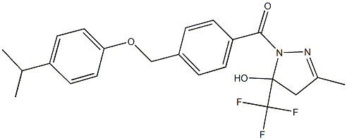 1-{4-[(4-isopropylphenoxy)methyl]benzoyl}-3-methyl-5-(trifluoromethyl)-4,5-dihydro-1H-pyrazol-5-ol Structure