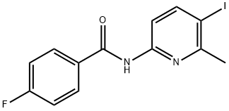 4-fluoro-N-(5-iodo-6-methyl-2-pyridinyl)benzamide Structure