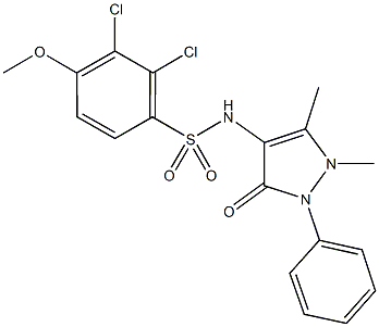 2,3-dichloro-N-(1,5-dimethyl-3-oxo-2-phenyl-2,3-dihydro-1H-pyrazol-4-yl)-4-methoxybenzenesulfonamide Structure