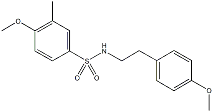 4-methoxy-N-[2-(4-methoxyphenyl)ethyl]-3-methylbenzenesulfonamide 구조식 이미지