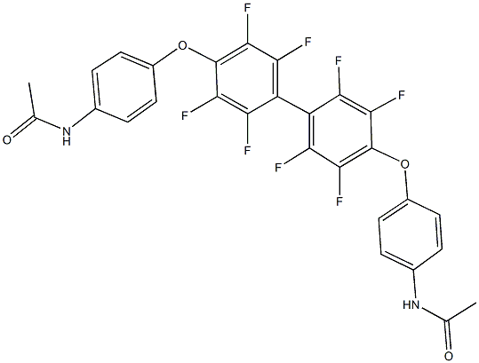 N-[4-({4'-[4-(acetylamino)phenoxy]-2,2',3,3',5,5',6,6'-octafluoro[1,1'-biphenyl]-4-yl}oxy)phenyl]acetamide 구조식 이미지