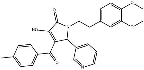 1-[2-(3,4-dimethoxyphenyl)ethyl]-3-hydroxy-4-(4-methylbenzoyl)-5-(3-pyridinyl)-1,5-dihydro-2H-pyrrol-2-one 구조식 이미지