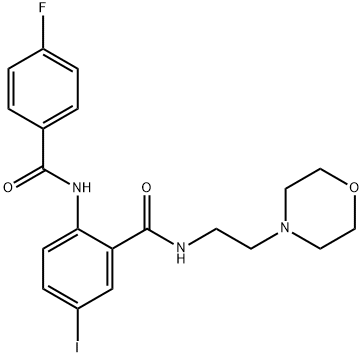 2-[(4-fluorobenzoyl)amino]-5-iodo-N-[2-(4-morpholinyl)ethyl]benzamide 구조식 이미지