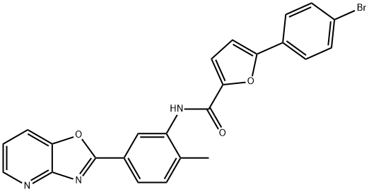 5-(4-bromophenyl)-N-(2-methyl-5-[1,3]oxazolo[4,5-b]pyridin-2-ylphenyl)-2-furamide Structure