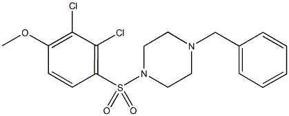 4-[(4-benzyl-1-piperazinyl)sulfonyl]-2,3-dichlorophenyl methyl ether Structure