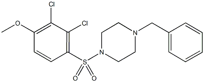 4-[(4-benzyl-1-piperazinyl)sulfonyl]-2,3-dichlorophenyl methyl ether 구조식 이미지