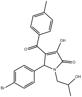 5-(4-bromophenyl)-3-hydroxy-1-(2-hydroxypropyl)-4-(4-methylbenzoyl)-1,5-dihydro-2H-pyrrol-2-one 구조식 이미지