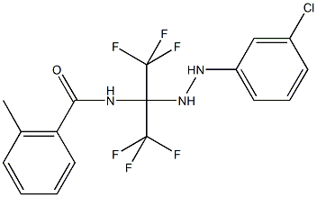 N-[1-[2-(3-chlorophenyl)hydrazino]-2,2,2-trifluoro-1-(trifluoromethyl)ethyl]-2-methylbenzamide 구조식 이미지