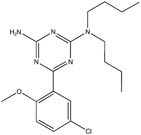 N~2~,N~2~-dibutyl-6-(5-chloro-2-methoxyphenyl)-1,3,5-triazine-2,4-diamine Structure