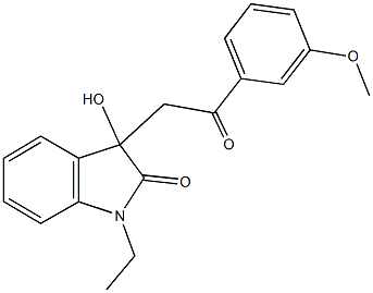 1-ethyl-3-hydroxy-3-[2-(3-methoxyphenyl)-2-oxoethyl]-1,3-dihydro-2H-indol-2-one Structure