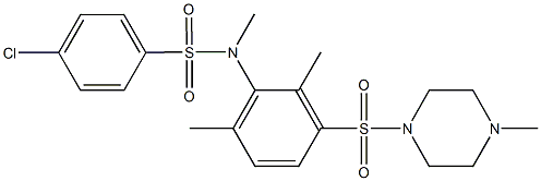 4-chloro-N-{2,6-dimethyl-3-[(4-methyl-1-piperazinyl)sulfonyl]phenyl}-N-methylbenzenesulfonamide Structure