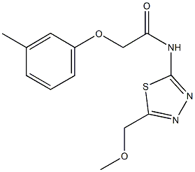 N-[5-(methoxymethyl)-1,3,4-thiadiazol-2-yl]-2-(3-methylphenoxy)acetamide 구조식 이미지