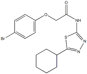 2-(4-bromophenoxy)-N-(5-cyclohexyl-1,3,4-thiadiazol-2-yl)acetamide 구조식 이미지