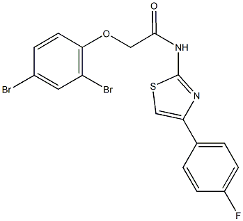 2-(2,4-dibromophenoxy)-N-[4-(4-fluorophenyl)-1,3-thiazol-2-yl]acetamide Structure