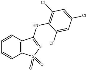 N-(1,1-dioxido-1,2-benzisothiazol-3-yl)-N-(2,4,6-trichlorophenyl)amine 구조식 이미지