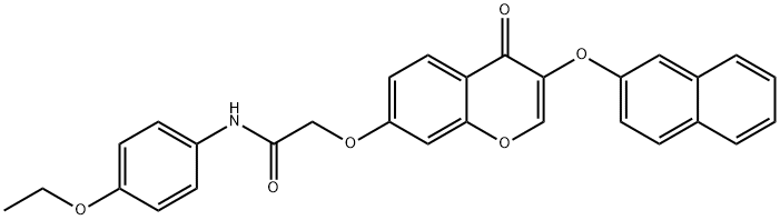 N-(4-ethoxyphenyl)-2-{[3-(2-naphthyloxy)-4-oxo-4H-chromen-7-yl]oxy}acetamide 구조식 이미지