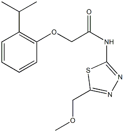 2-(2-isopropylphenoxy)-N-[5-(methoxymethyl)-1,3,4-thiadiazol-2-yl]acetamide 구조식 이미지