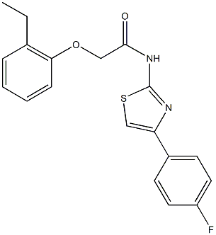 2-(2-ethylphenoxy)-N-[4-(4-fluorophenyl)-1,3-thiazol-2-yl]acetamide 구조식 이미지