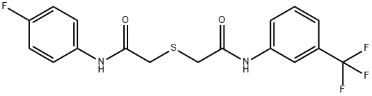 2-{[2-(4-fluoroanilino)-2-oxoethyl]sulfanyl}-N-[3-(trifluoromethyl)phenyl]acetamide Structure