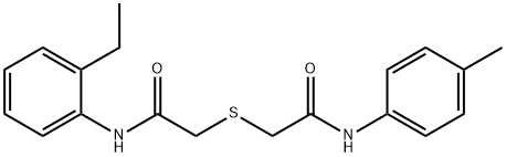 2-{[2-(2-ethylanilino)-2-oxoethyl]sulfanyl}-N-(4-methylphenyl)acetamide 구조식 이미지