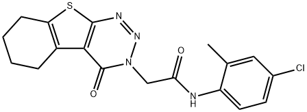 N-(4-chloro-2-methylphenyl)-2-(4-oxo-5,6,7,8-tetrahydro[1]benzothieno[2,3-d][1,2,3]triazin-3(4H)-yl)acetamide 구조식 이미지