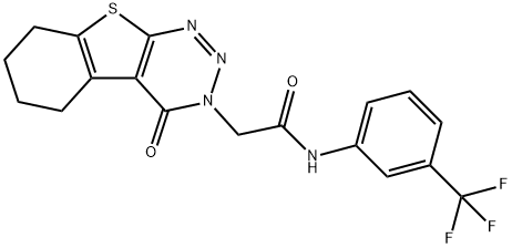 2-(4-oxo-5,6,7,8-tetrahydro[1]benzothieno[2,3-d][1,2,3]triazin-3(4H)-yl)-N-[3-(trifluoromethyl)phenyl]acetamide 구조식 이미지