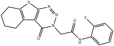 N-(2-fluorophenyl)-2-(4-oxo-5,6,7,8-tetrahydro[1]benzothieno[2,3-d][1,2,3]triazin-3(4H)-yl)acetamide 구조식 이미지