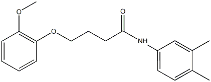 N-(3,4-dimethylphenyl)-4-(2-methoxyphenoxy)butanamide 구조식 이미지