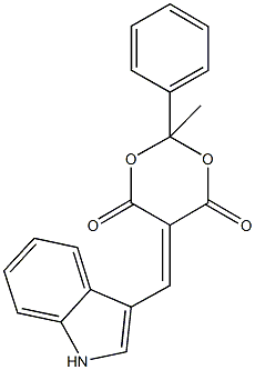 5-(1H-indol-3-ylmethylene)-2-methyl-2-phenyl-1,3-dioxane-4,6-dione 구조식 이미지