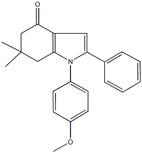 1-(4-methoxyphenyl)-6,6-dimethyl-2-phenyl-1,5,6,7-tetrahydro-4H-indol-4-one 구조식 이미지