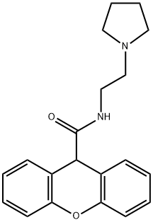 N-[2-(1-pyrrolidinyl)ethyl]-9H-xanthene-9-carboxamide 구조식 이미지