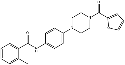N-{4-[4-(2-furoyl)-1-piperazinyl]phenyl}-2-methylbenzamide 구조식 이미지